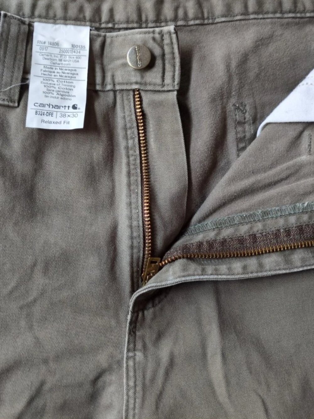 Carhartt Carpenter Pants Mens 38x30 (Fit 36x28) Relaxed Fit Workwear B324-DFE - Picture 8 of 9